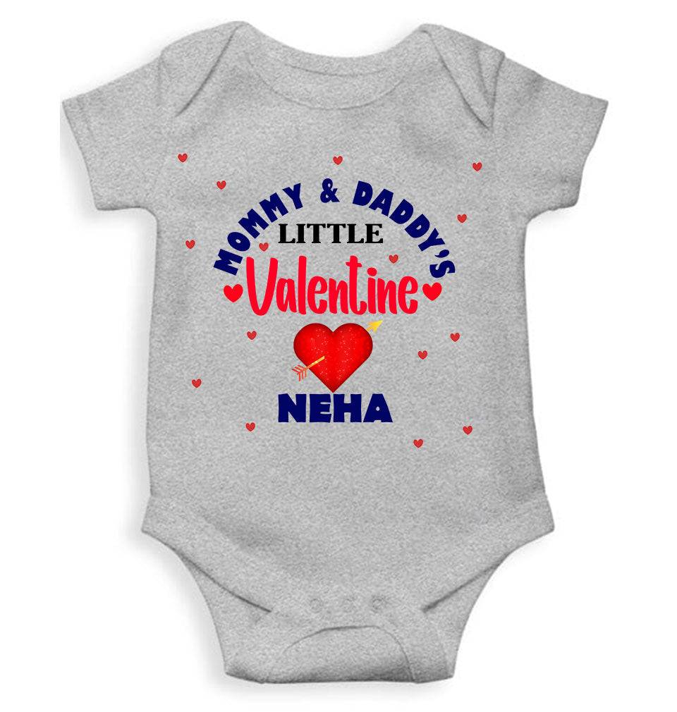 Custom Name Mommys And Daddys Little Valentine Rompers for Baby Girl- KidsFashionVilla