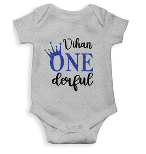 Custom Name First Birthday Rompers for Baby Boy- KidsFashionVilla