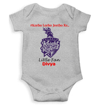 Load image into Gallery viewer, Custom Name IPL KKR Kolkata Knight Riders Korbo Lorbo Jeetbo Re Rompers for Baby Girl- KidsFashionVilla
