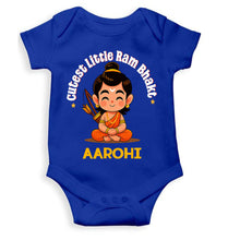 Load image into Gallery viewer, Custom Name Cutest little Ram Bhakt Dusshera Rompers for Baby Girl- KidsFashionVilla
