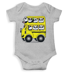Panda Yellow Bus Cartoon Rompers for Baby Boy- KidsFashionVilla