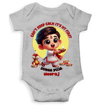 Load image into Gallery viewer, Custom Name Can Not Keep Calm It Is My First Durga Puja Rompers for Baby Boy- KidsFashionVilla

