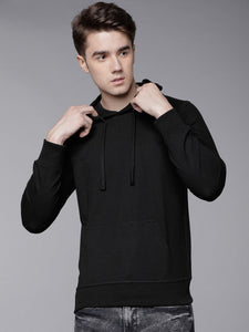 Plain black Hoodie Sweatshirt -KidsFashionVilla
