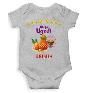 Custom Name Happy Ugadi Rompers for Baby Girl- KidsFashionVilla