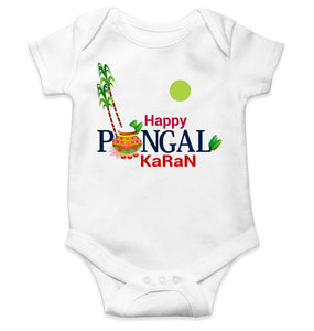 Custom Name Happy Pongal Rompers for Baby Boy- KidsFashionVilla