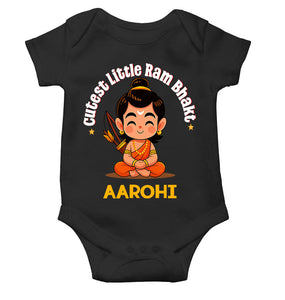 Custom Name Cutest little Ram Bhakt Dusshera Rompers for Baby Girl- KidsFashionVilla