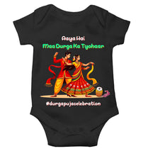 Load image into Gallery viewer, Durga Pooja Aaya Hai Maa Durga Ka Tyohaar Rompers for Baby Girl- KidsFashionVilla
