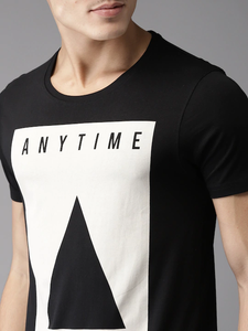 Anytime Anywhere Minimal Round Neck Mens Half Sleeves T-shirt- KidsFashionVilla
