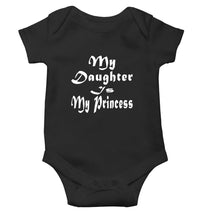 Load image into Gallery viewer, My Daughter Is My Princess Black Rompers for Baby Girl - KidsFashionVilla
