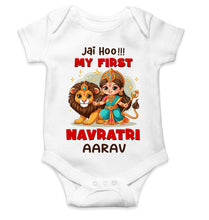 Load image into Gallery viewer, Custom Name Jai Hoo !!! My First Navratri Rompers for Baby Boy- KidsFashionVilla
