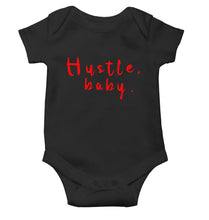 Load image into Gallery viewer, Hustle Baby Black Rompers for Baby Girl - KidsFashionVilla
