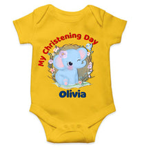 Load image into Gallery viewer, Custom Name Christening Day Baptism Rompers for Baby Girl- KidsFashionVilla
