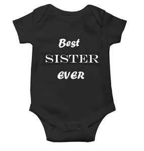 Best Sister Ever Black Rompers for Baby Girl - KidsFashionVilla