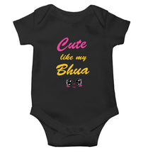 Load image into Gallery viewer, Cute Like My Bhua Black Rompers for Baby Boy - KidsFashionVilla
