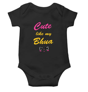 Cute Like My Bhua Black Rompers for Baby Boy - KidsFashionVilla
