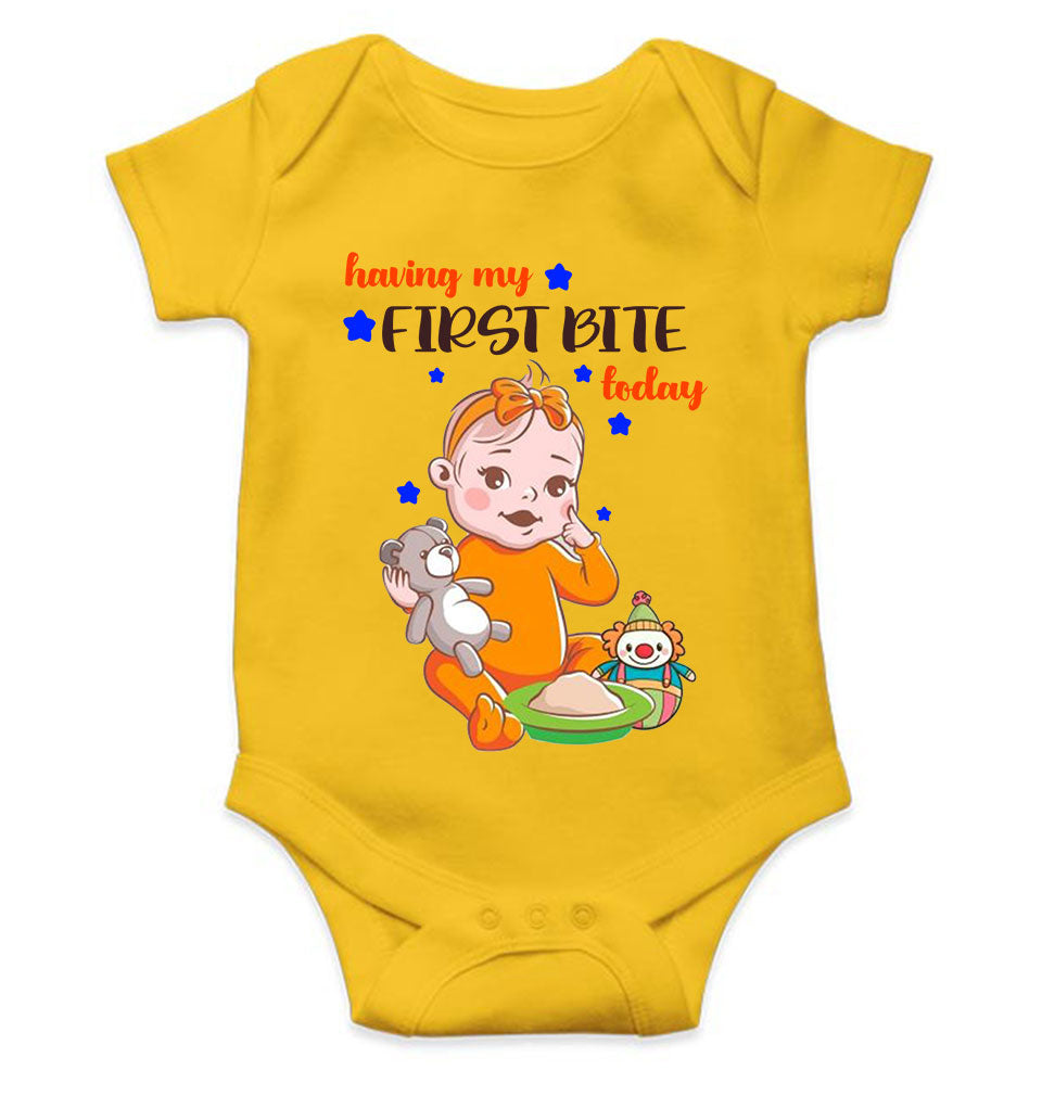 First Bites Baby Food Rompers for Baby Girl- KidsFashionVilla