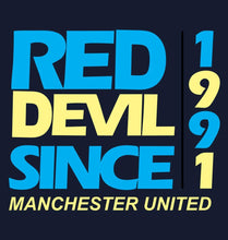 Load image into Gallery viewer, FunkyTradition Red Devil Manchester United Navy Blue Hoodies
