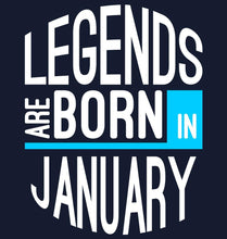Load image into Gallery viewer, FunkyTradition Legends Are Born In January Navy Blue Hoodies
