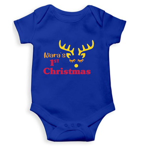 Customized Name First Christmas Rompers for Baby Girl- KidsFashionVilla