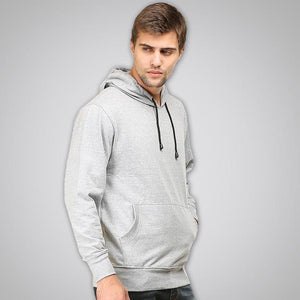 Plain grey melange Hoodie Sweatshirt -KidsFashionVilla
