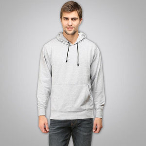 Plain grey melange Hoodie Sweatshirt -KidsFashionVilla