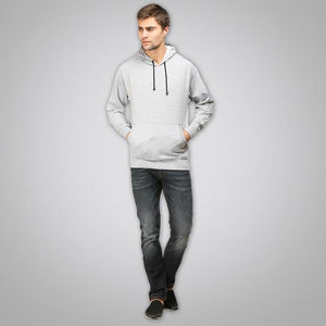 Plain grey melange Hoodie Sweatshirt -KidsFashionVilla