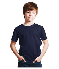 Load image into Gallery viewer, Boy Plain Navy Blue T-Shirt-KidsFashionVilla
