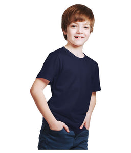 Boy Plain Navy Blue T-Shirt-KidsFashionVilla