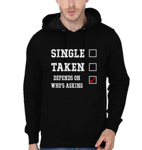 Load image into Gallery viewer, FunkyTradition Single Taken Depends Who Is Taking Black Hoodies
