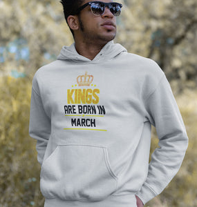 Kings Are Born In March Men Hoodies-KidsFashionVilla