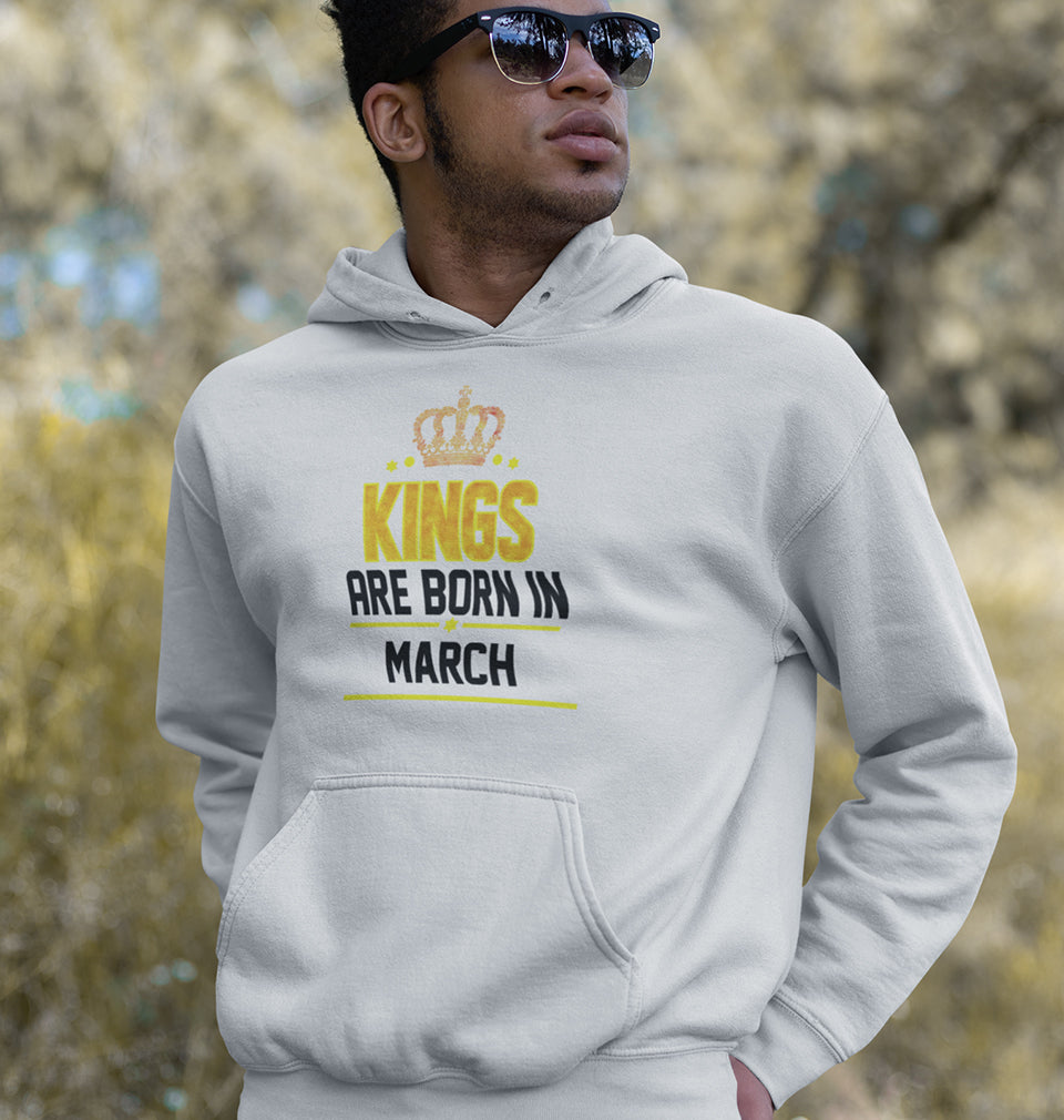 Kings Are Born In March Men Hoodies-KidsFashionVilla