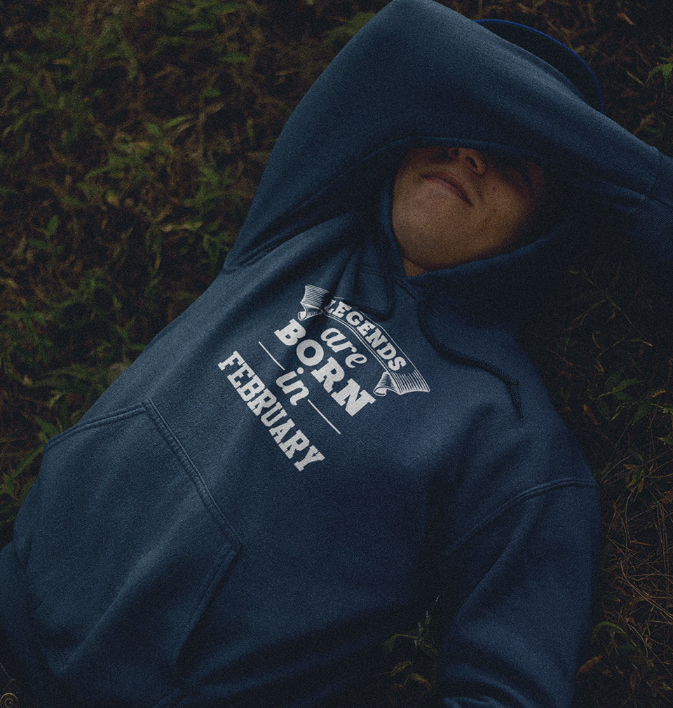Legends are Born in February Men Hoodies-KidsFashionVilla