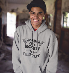 Legends are Born in February Men Hoodies-KidsFashionVilla