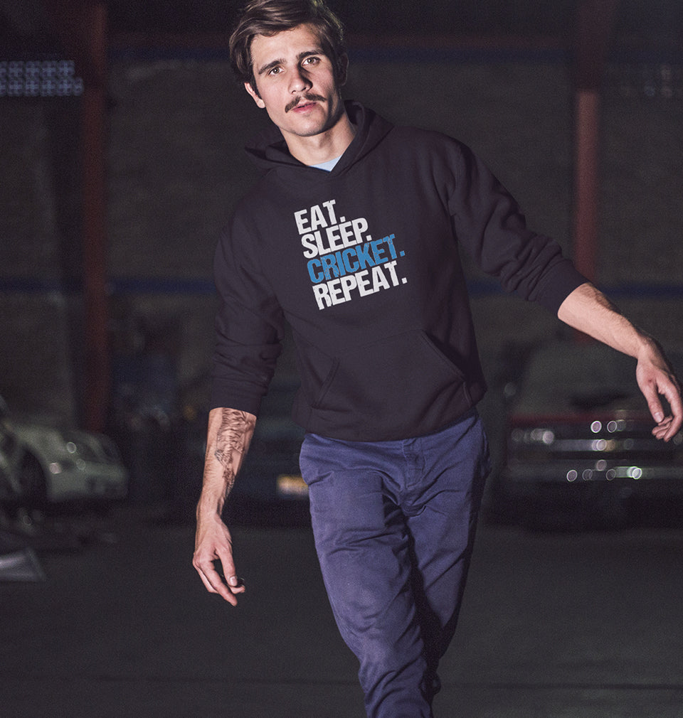 CRICKET Eat Sleep Cricket Repeat Men Hoodies-KidsFashionVilla