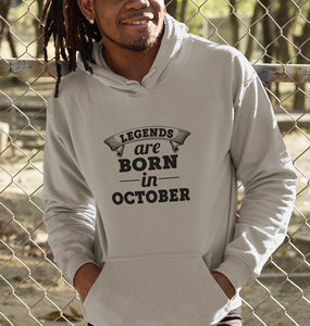 Legends are Born in October Men Hoodies-KidsFashionVilla