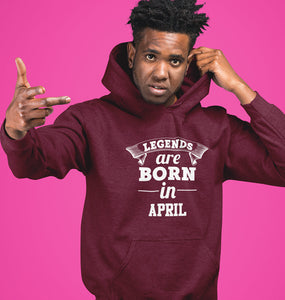Legends are Born in April Men Hoodies-KidsFashionVilla
