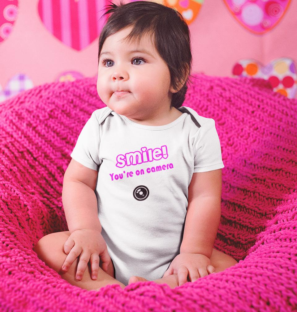 Smile you are on camera Rompers for Baby Girl- KidsFashionVilla