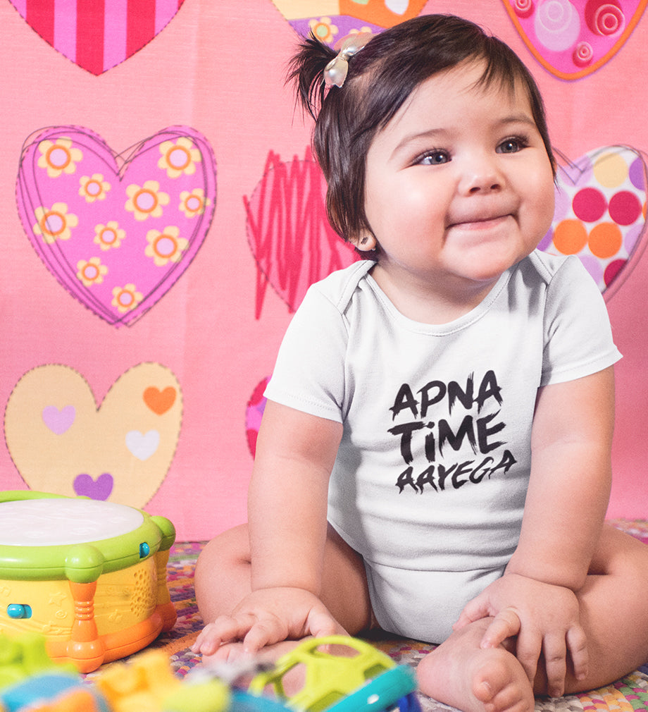 Apna Time Aayega Rompers for Baby Girl- KidsFashionVilla