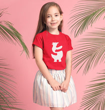 Load image into Gallery viewer, Animal Hug Half Sleeves T-Shirt For Girls -KidsFashionVilla
