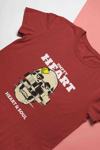 Skull Empty Heart And Soul Graphic Mens Half Sleeves T-shirt- KidsFashionVilla
