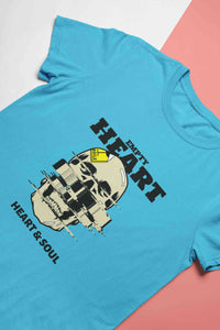 Skull Empty Heart And Soul Graphic Mens Half Sleeves T-shirt- KidsFashionVilla