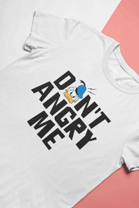 Dont Angry Me Funny Cartoon Women Half Sleeves T-shirt- KidsFashionVilla