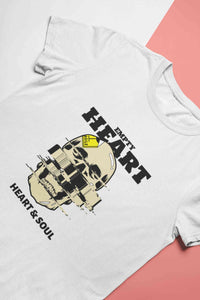 Skull Empty Heart And Soul Graphic Mens Half Sleeves T-shirt- KidsFashionVilla