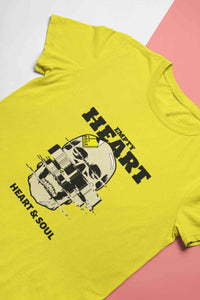 Skull Empty Heart And Soul Graphic Mens Half Sleeves T-shirt- KidsFashionVilla