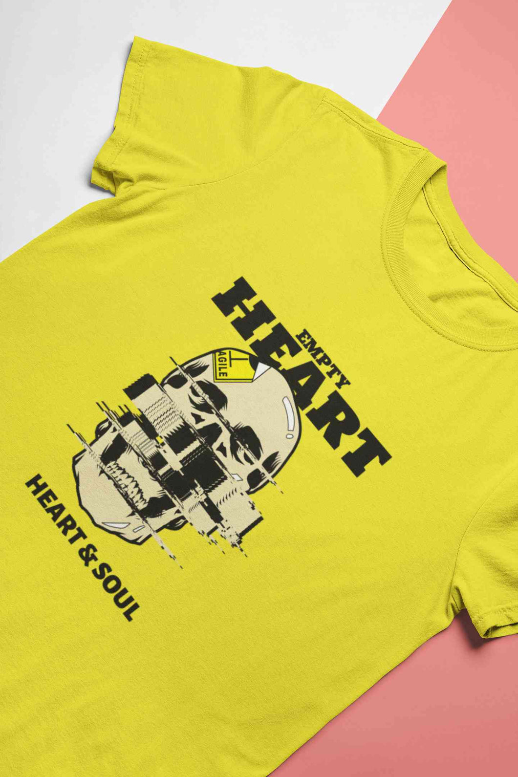 Skull Empty Heart And Soul Graphic Mens Half Sleeves T-shirt- KidsFashionVilla