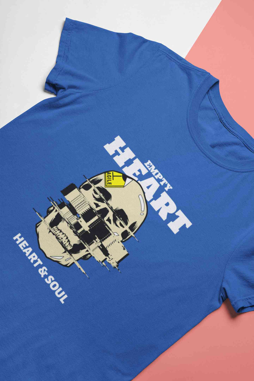 Skull Empty Heart And Soul Graphic Mens Half Sleeves T-shirt- KidsFashionVilla