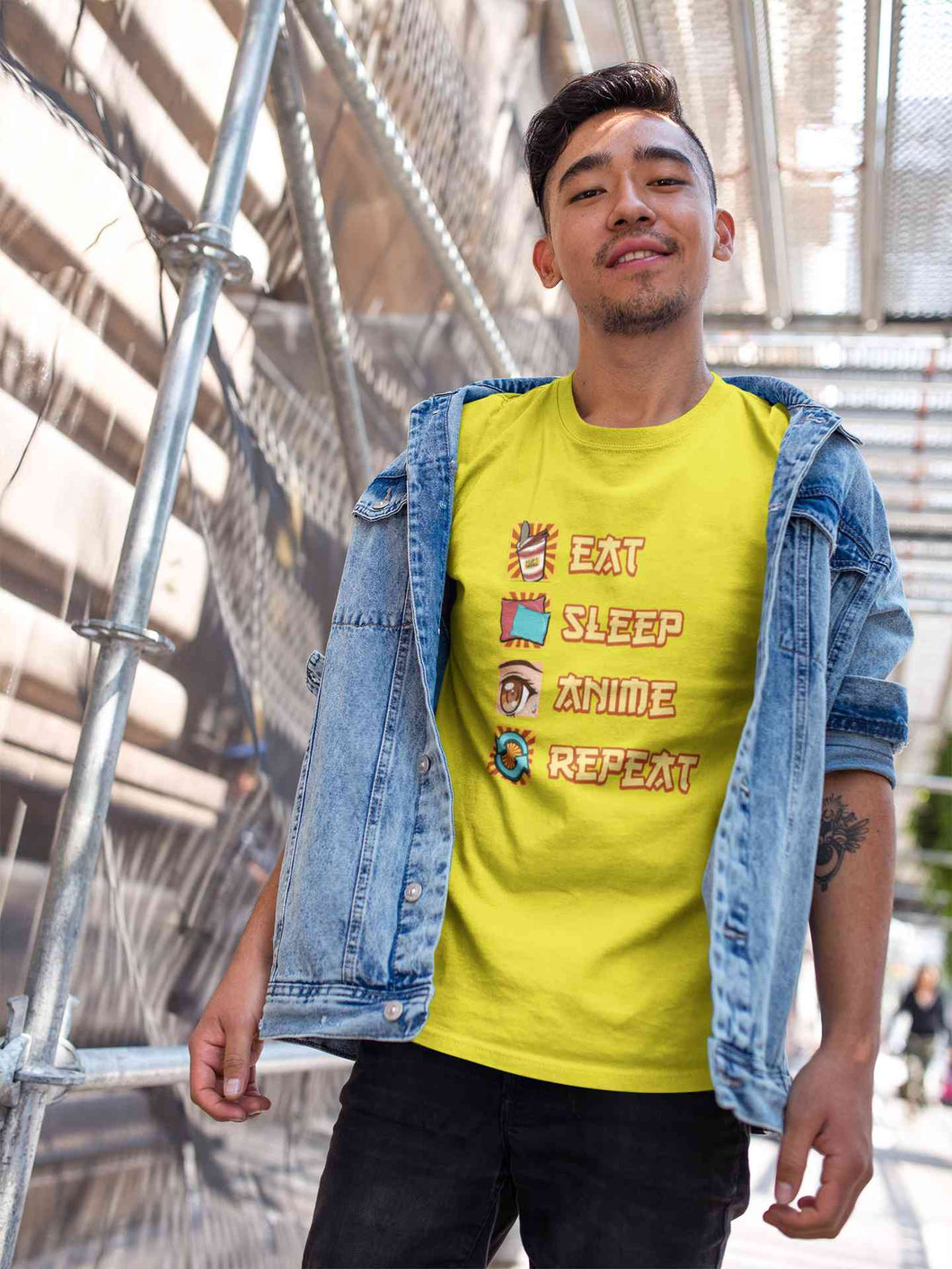 Eat Sleep Anime Repeat Mens Half Sleeves T-shirt- KidsFashionVilla