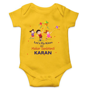 Custom Name Kai Po Che Makar Sankranti Rompers for Baby Boy- KidsFashionVilla