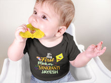Load image into Gallery viewer, Its My First Makar Sankranti Custom Name Makar Sankranti Rompers for Baby Boy- KidsFashionVilla
