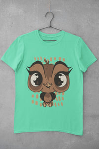 Baby Owl Mens Half Sleeves T-shirt- FunkyTeesClub - Funky Tees Club